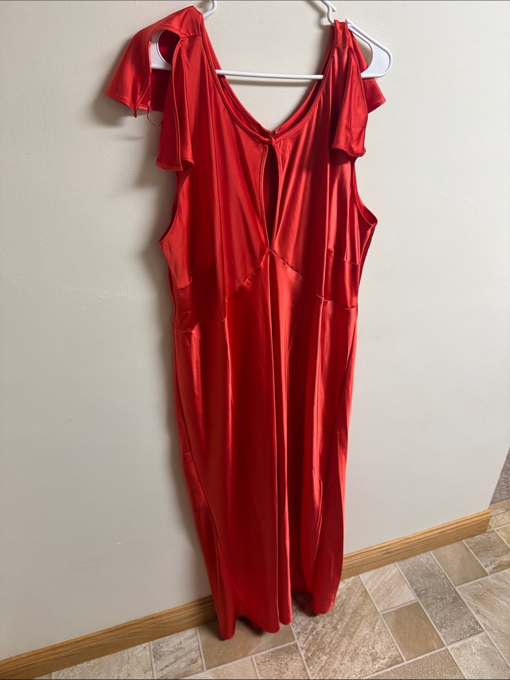 Old Navy Red Cold-Shoulder Maxi Dress